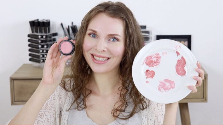 woman showing Blush How To: Powder Into Cream