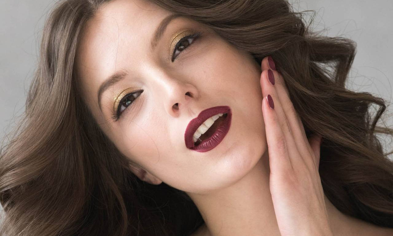 Dark Red Lipstick