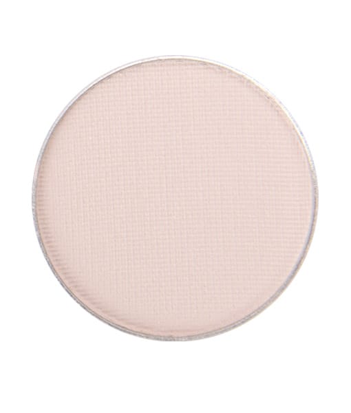 Image of Matte Nude Eye Shadow - in the shade called porcelain from Red Apple Lipstick. Porcelain is a light, matte off white nude eyeshadow that is slightly pink and a peachy yellow tint.