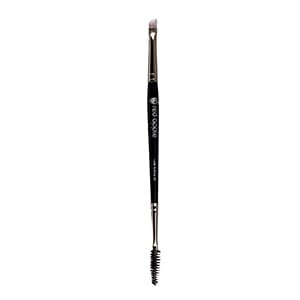 Image of Vegan Angled Eye brush by Red Apple Lipstick. This brush has an angled brush end and a spoolie end. 