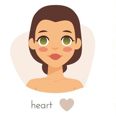 Image of a cartoon lady showing an example of a heart face shape