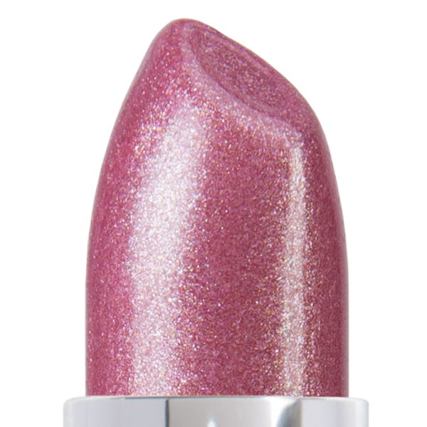 Image of lipstick bullet in the shade called Boys N Berries by Red Apple Lipstick. Boys ‘N Berries is a super fun pink lipstick that has a lavender tint. It goes on smooth, feels like a balm, smells amazing and the pretty silver glitter sparkles and shines. Lots of glitter and glam, this violet/fuchsia blend will have you coming back for more.