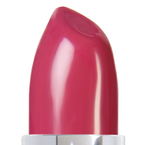 Image of lipstick bullet in the shade called Hibiscus. Hibiscus is a luscious and vibrant true raspberry color. A deep, berry pink with a hint of red.