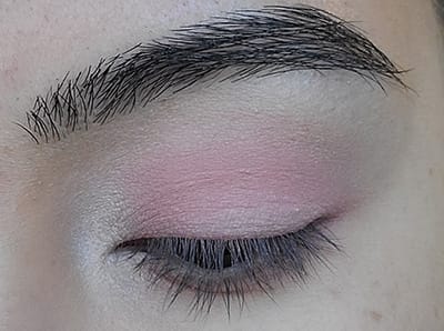 Image of eyelid with Innocence Eyeshadow by Red Apple Lipstick that was applied to the inner corner by tear duct and upper brow bone