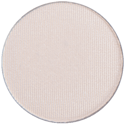 Image of eyeshadow pan in the shade called Buttercream by Red Apple Lipstick. Buttercream is a light shimmery off white shade with a slight yellow tint. 