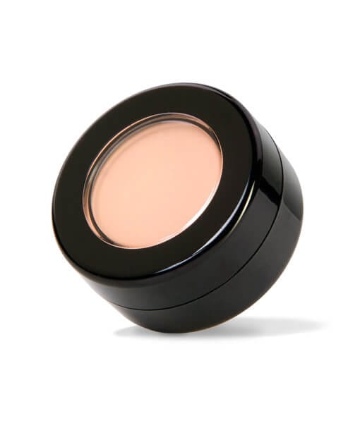 Image of Red Apple Lipsticks Prime Time Eyeshadow Primer in a black round compact case. Eliminate eyeshadow creasing and tired looking eyes. The last eye primer you’ll ever need. Use a very small amount to color correct and prime the eyelids, which will make this pot last for at least a year. This hypoallergenic eye shadow primer for sensitive skin is guaranteed to not cause allergic reactions – no more itchy, red, tired eyes!