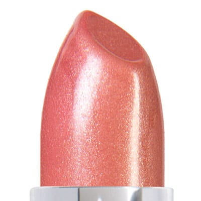 Image of up close lipstick bullet in the shade called Brazilliant by Red Apple Lipstick. Brazilliant is pink with slight tangerine undertones, almost a very light coral