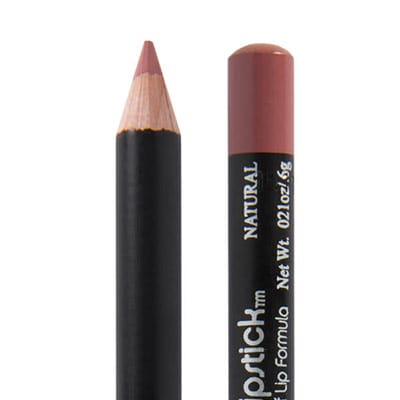 Image of Natural lip pencil by Red Apple Lipstick. It shows the sharpened point and color on the opposite end of the pencil