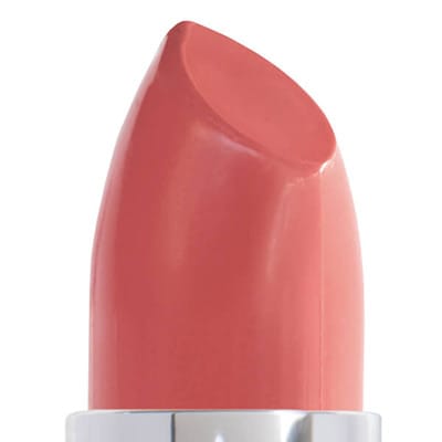 Image of up close lipstick bullet in the shade called Day After Morocco by Red Apple Lipstick. Day After Morocco is a reddish pink tinted with a coral-beige undertone