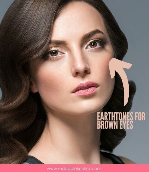 image of a woman showing the best eyeshadow colors for Brown eyes are earth tones