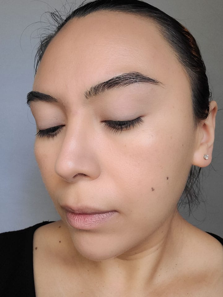 Set a base eye color for a warm toned makeup look for spring